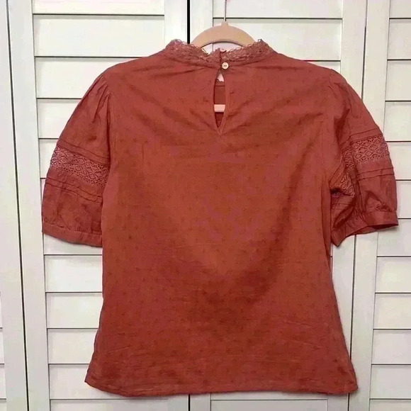 Universal Thread Boho Lace Crochet Puff Sleeve Cotton Top Size Small - Picture 10 of 12